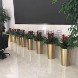 特攻厂家定制金属花器组合式落地摆件 不锈钢花盆 户外花箱花钵