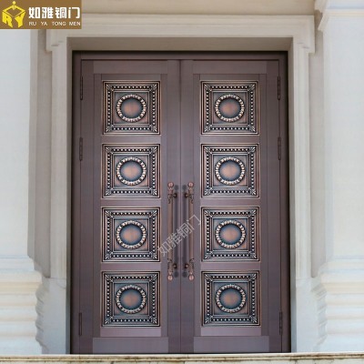 青岛真铜门厂家居室铜门款式拱形铜门订做加工