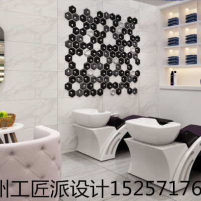 富阳美容院装修_美容美发馆设计_富阳理发店装修_工匠派设计