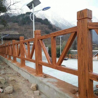 水浒建材仿木护栏江苏水泥仿树皮护栏公园安全栏杆户外围栏