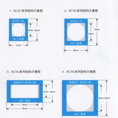 BCW1-50反光型变色测温贴片50度变色
