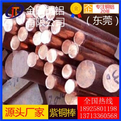 厂家直销t3紫铜棒/t1耐磨损紫铜棒，t6六角紫铜棒