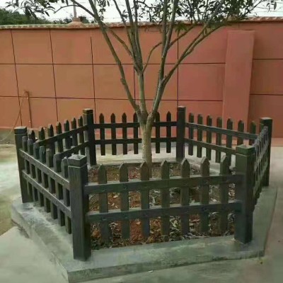 赣州水泥仿木草坪栅栏景区木纹栏杆