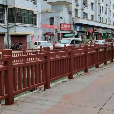 厂家供应水泥仿木护栏 公园景区户外围墙栏杆