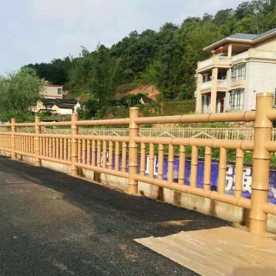 福建福安水泥仿竹节栏杆安装工程效果图