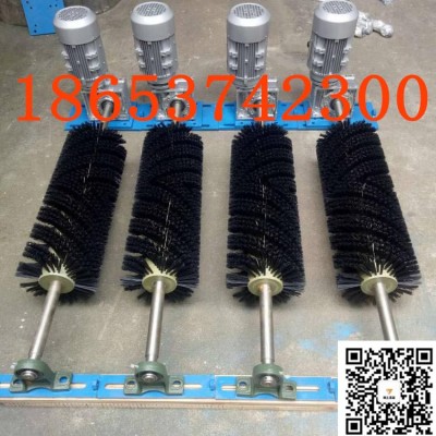 供应输送机B-800电动滚刷式皮带清扫器 电动毛刷清扫器