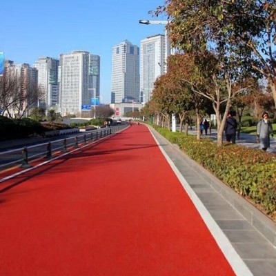 彩色陶瓷颗粒防滑安全道路亚睿技术指导