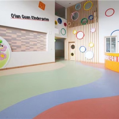 pvc纯色卡通地胶 塑胶地板 幼儿园培训中心展览用地板