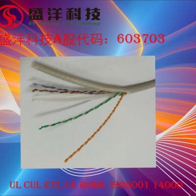 盛洋科技供应高品质纯铜导体UTPCAT6六类网络线