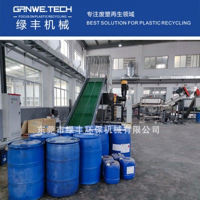HDPE塑料桶回收线 HW49化工桶破碎清洗线