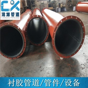 河北沧旭DN125衬塑钢管 衬塑管件 衬四氟管件 衬胶管道