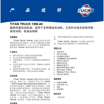 TITAN TRUCK 15W-40超高性能发动机油