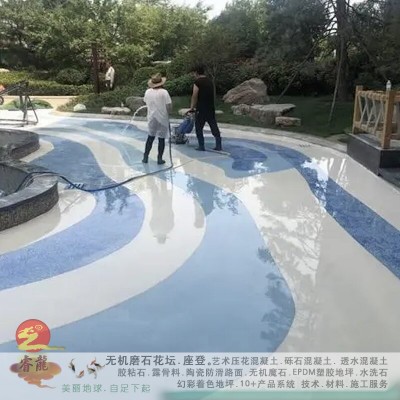 户外景观园林聚合物无机磨石花坛现浇筑