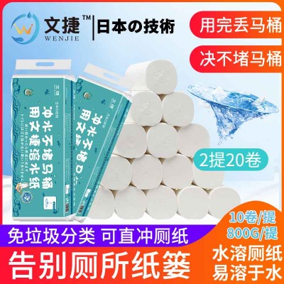 南京文捷纸卫生纸卷筒纸溶水纸冲水纸厕纸无芯纸2提