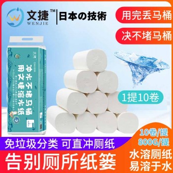 北京文捷纸卫生纸卷筒纸溶水纸冲水纸厕纸无芯纸1提
