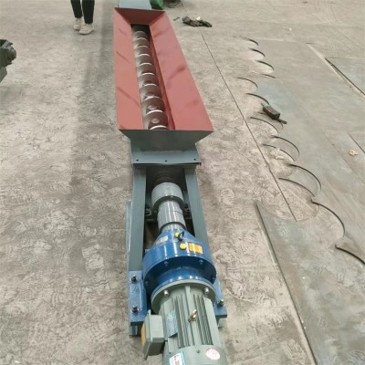 远建 倾斜式污泥颗粒给料机 螺旋输送机 U型碳钢蛟龙上料机