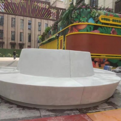 泰科砼树池坐凳混凝土浇筑表面造型现加工