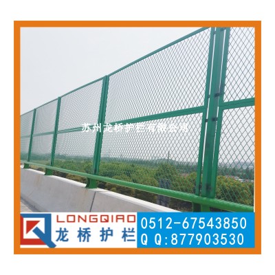 上饶桥梁防抛网 上饶防抛网铁路桥梁 浸塑绿色钢板网 龙桥