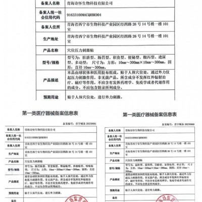 青海诗怀生物科技有限公司贴牌定制穴位压力刺激贴代加工厂家