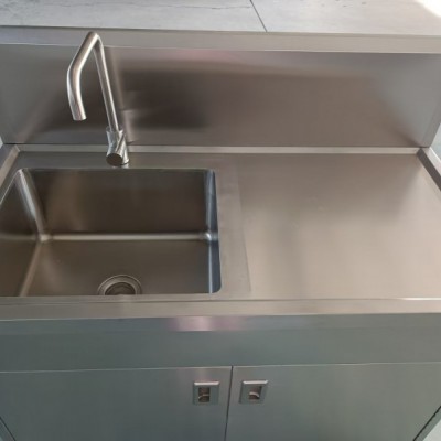 304不锈钢水池水槽柜工作台一体式