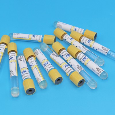 黄色管帽含促凝剂及分离胶PET材质真空采血管_抽血管
