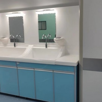 高分子洗手池  感应式鹅颈水龙头