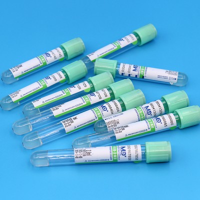 浅绿色管帽肝素锂-分离胶PET真空采血管_抽血管_血浆分离管